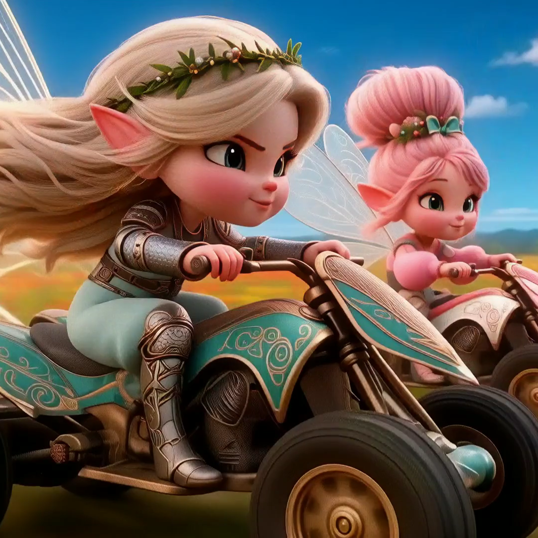 Fairy Racing Hero - Blonde fairy on enchanted motorcycle